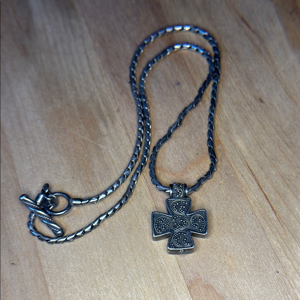 Sterling Silver Poison Box Cross Pendant Necklace – Hidden Compartment